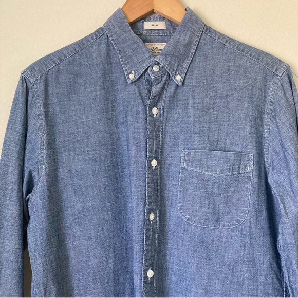 J. Crew Organic Cotton Denim Slim Shirt - Picture 4 of 6